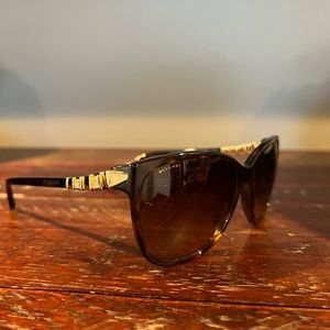Authentic Bvlgari Brown and Gold Sunglasses